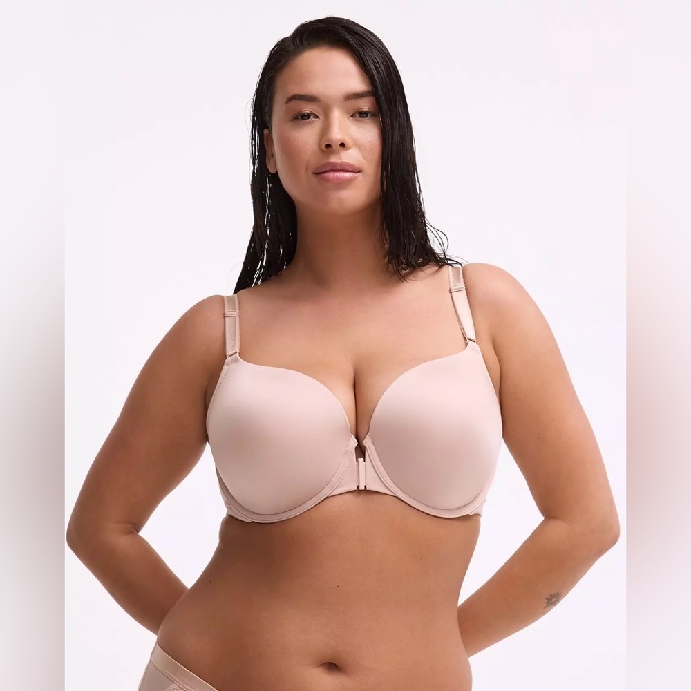 New 44G Torrid Perfect T-Shirt Push-Up Front-Close Bra Rose Dust